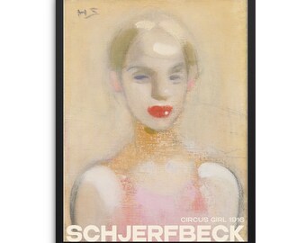 Helene Schjerfbeck Circus Girl Exhibition Art Print | DIGITAL DOWNLOAD | Female Portrait Vintage Poster | Pastels Artwork for Gallery Wall