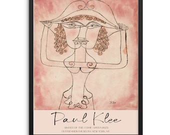 Paul Klee Singer of the Comic Opera Gallery Exhibition Art Print Vintage Poster |DIGITAL DOWNLOAD| Illustration Artwork for Entryway Decor