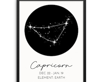 CAPRICORN Constellation Art Print Astrological Zodiac Sign DIGITAL DOWNLOAD Poster Modern Astrology Artwork for Living Room Bedroom Decor