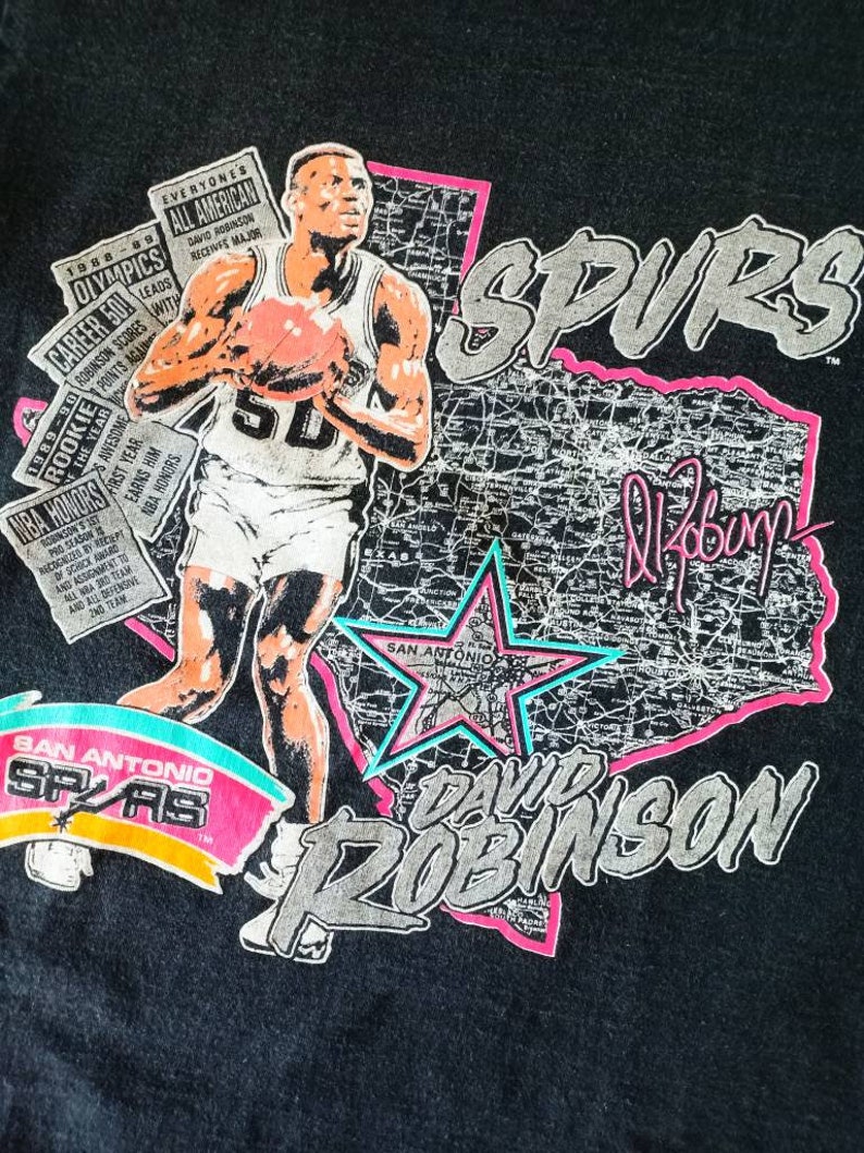 Rare Vintage David Robinson caricature 90/'s Youth T-shirts Nutmeg Mills basketball nba\u00a0