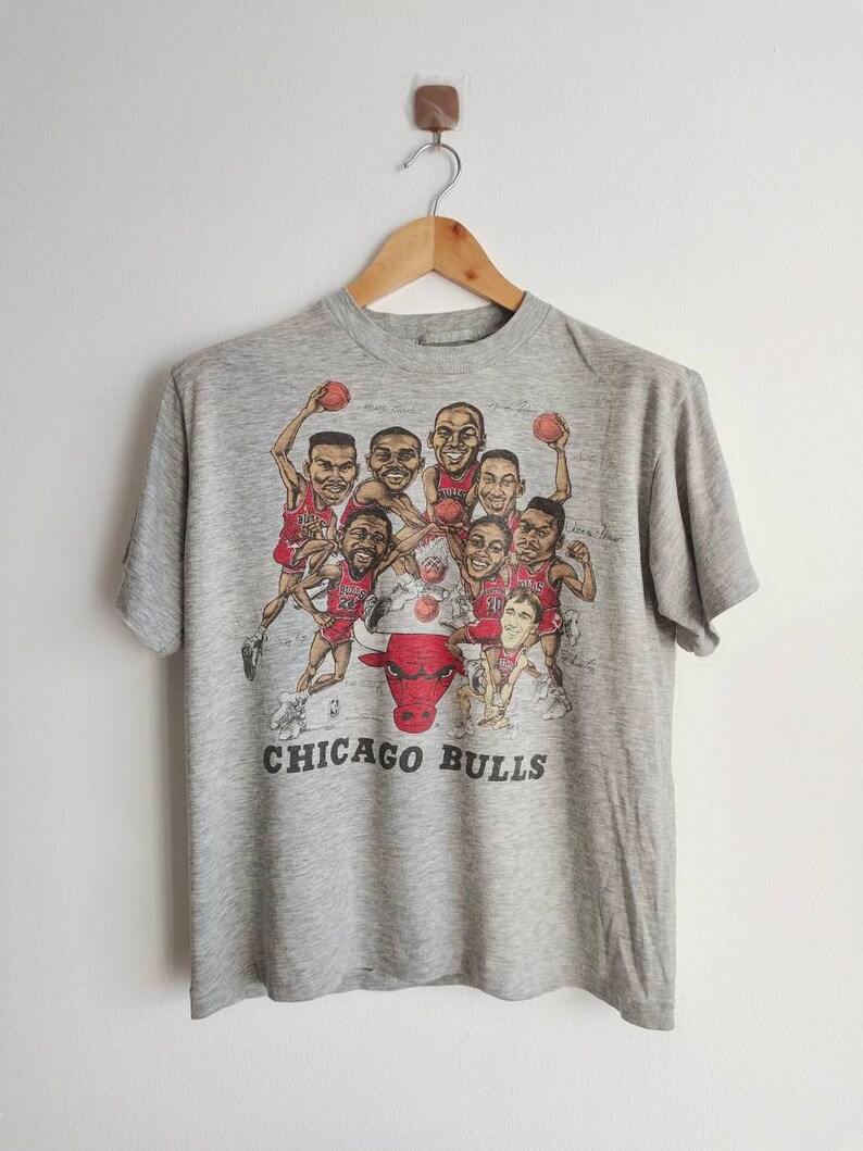 Vintage Chicago bulls caricature 90's 2side t shirt salem | Etsy