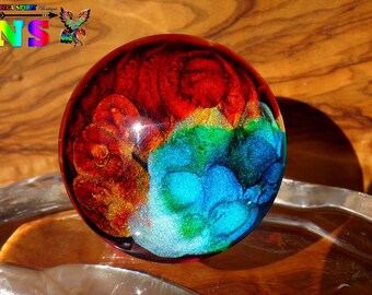 0.98 Artistic Creation Handmade - Cabochon Multicolored Iridescent for Creation Jewelry Cabochon Round in 2.5 cm Bombed Glass