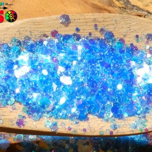 Iridescent Opalescent Hexagonal Glitter 5 gr (0.18 oz) bag, Iridescent Aquatic Blue, For Resin Inclusion, Nail Art