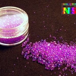 Glass Caviar Beads Crystal AB Iridescent Mauve Mermaid Bubbles, Undrilled Round Beads, Creative Hobby, Nail Art and Jewelry Making