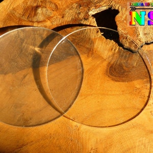 Plexiglasscheibe 10 cm Durchmesser, ungebohrte Scheibe 2 mm stark transparent, kreative Freizeitunterlage, Kunstglas