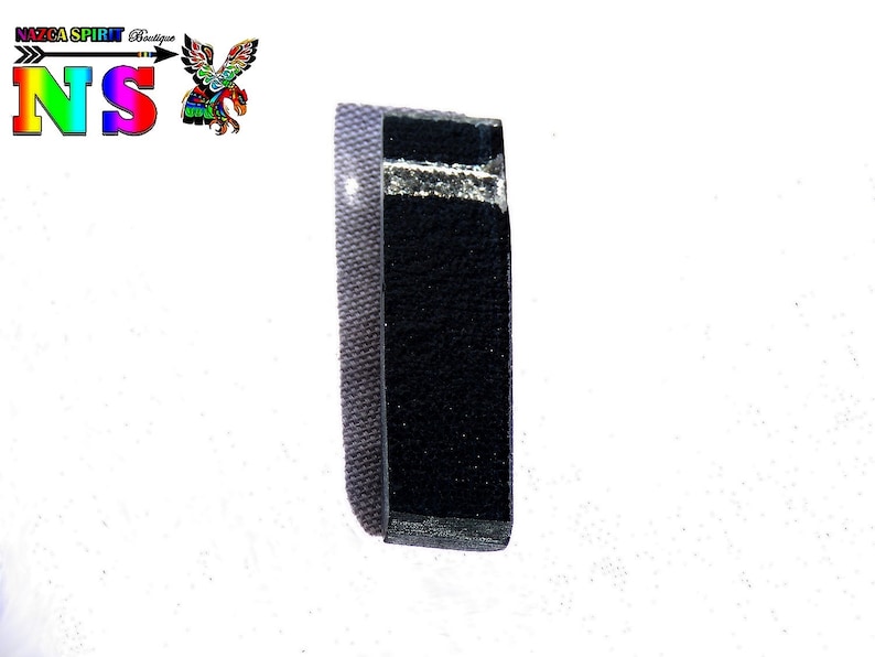Rectangle pendant 6 cm 2.36 fusing glass-handcrafted glass pendant-unique design-black and blue turquoise iridescent light