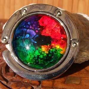 Faltbare Handtasche aus Metall und seine handgefertigte Färbung cabochon iridescent