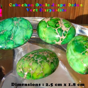 1 ovaler Cabochon von 2,5 cm – Aquaterra-Jaspis – grün getönter Chrysolith-Jaspis, feiner Stein – Madagaskar-Jaspis – Cabochon für die Schöpfung