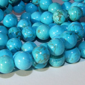 Perles Rondes de 8mm de diamètre en Turquoise Naturelle Turquoises Origine Ithaca Pike Nord Arizona image 3