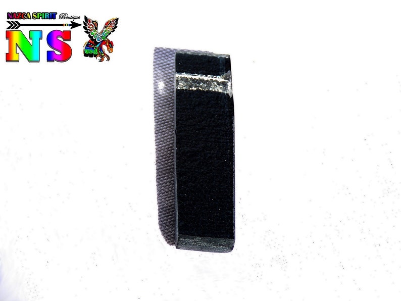 Rectangle pendant 6 cm 2.36 fusing glass-handcrafted glass pendant-unique design-black and blue turquoise iridescent light