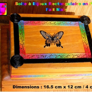 Fully Customized Handmade Pine Wood Jewelry Box - Dim: 16.5 cm x 12 cm x 4cm