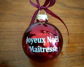 Boule de noel personnalisable avec le texte de votre choix