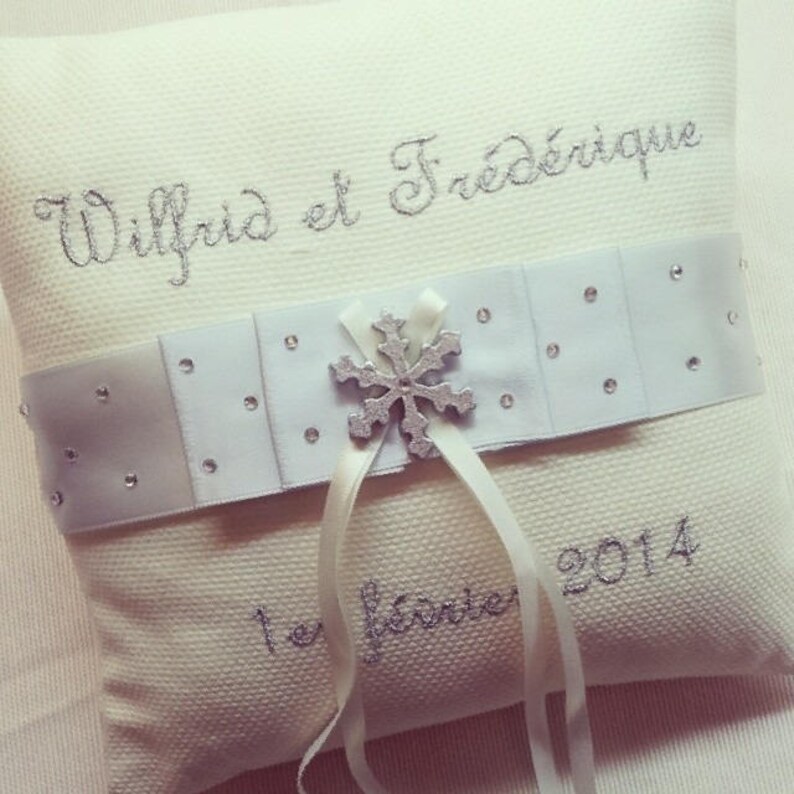 Personalized With Snowflakes Perfect For Ring Bearer Pillow Etsy