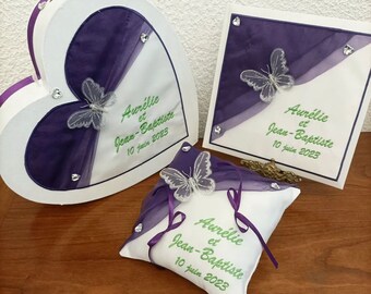 Coussin pour alliances personnalisé / porte-alliances / coussin de mariage : thème les papillons