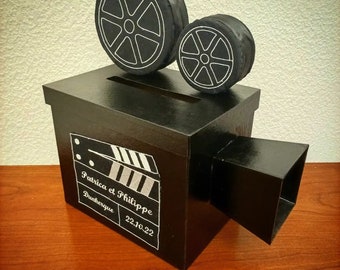 Urn for wedding theme cinema piggy bank camera