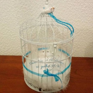Tirelire originale pour mariage,  la cage des mariés avec colombes ou autre déco