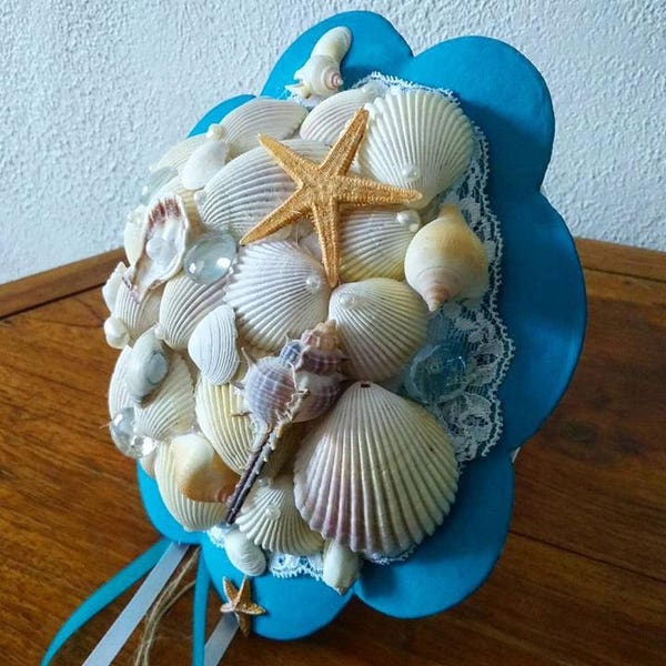 bouquet de mariée en coquillage fait main mariage thème mer