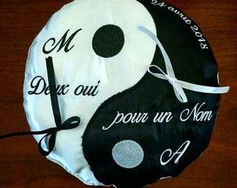 coussin de mariage : le yin et le yang mariage thème zen