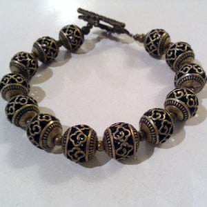 bronze bracelet, oriental, filigree bracelet, boho chic jewelry, hippie, rustic, ethnic, gift idea for girls, cheap gift