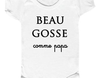 body bébé humour , bb beau gosse comme papa, cadeau de naissance, body personnalisé, body bb, papa beau gosse,vêtement bb rigolo