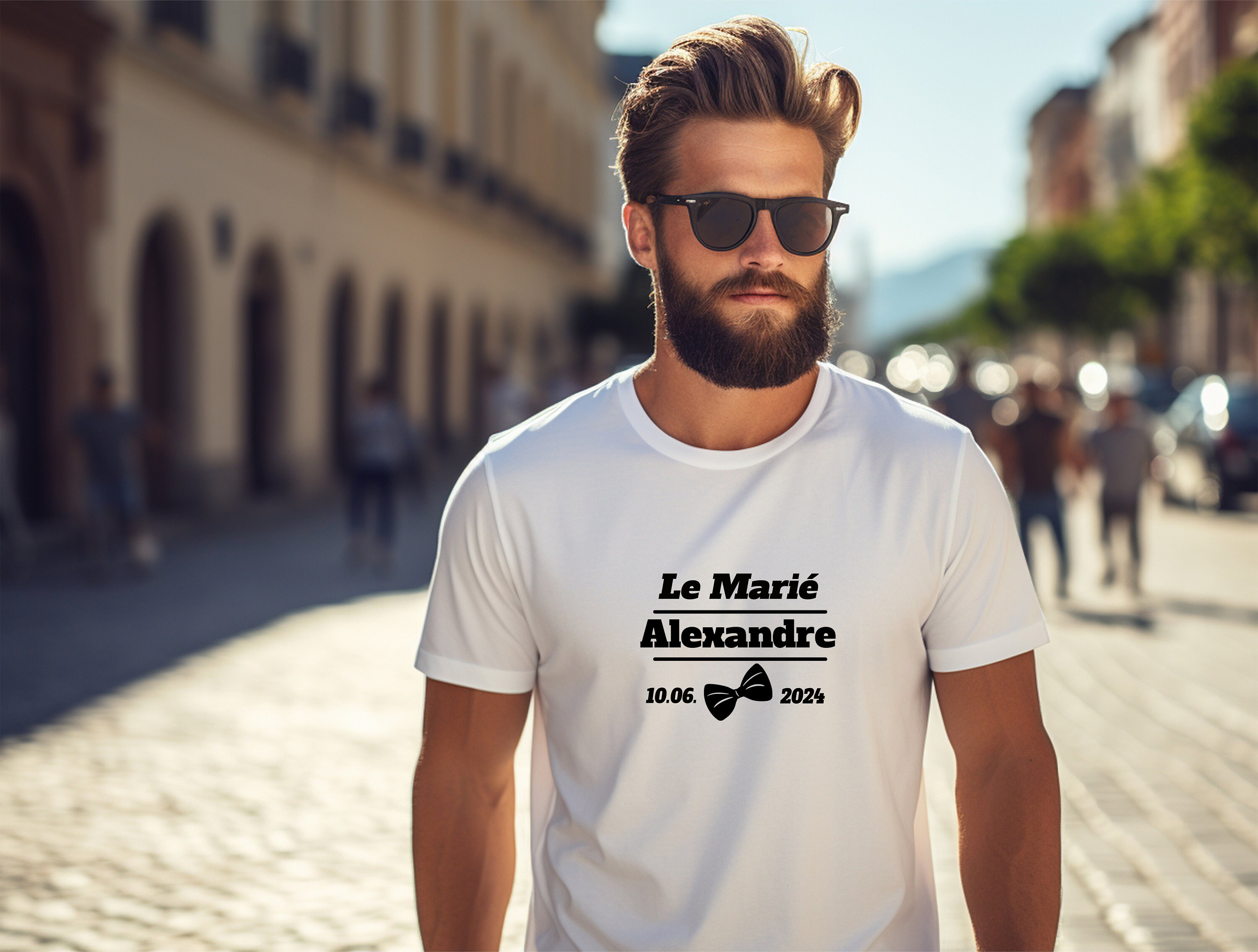 Discover EVG + Date + Prénom Enterrement De Vie De Garçon T-Shirt Personnalisé