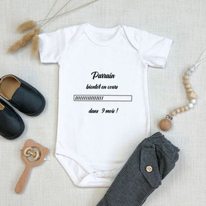 baby bodysuit announcing pregnancy, personalized baby bodysuit, personalized baby girl and boy bodysuit image 3