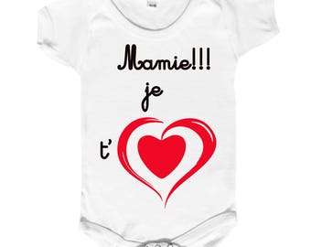 Custom baby body, "I love you" message to customize to choose from. From grandma to dad etc...