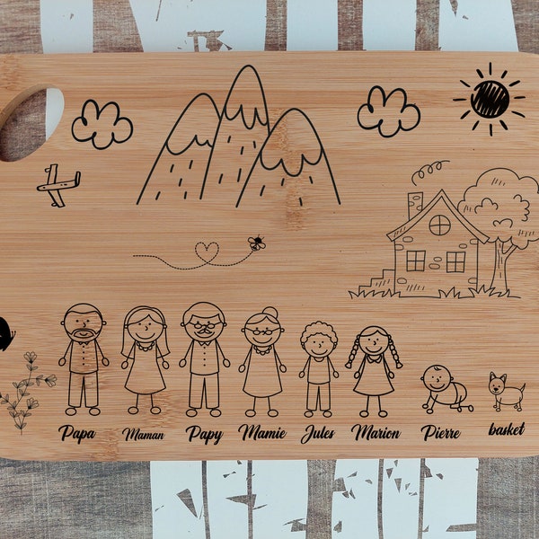 Cadeau Maman - Planche à Découper En Bambou, Cadeau Maman Noel, Idee Cadeau Maman, Original Cadeau Maman Pour Anniversaire Fete Des Meres, Cadeau Merci Maman