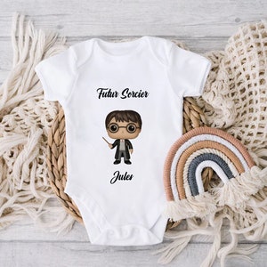 Future wizard baby bodysuit, personalized baby bodysuit with the child&#39;s first name