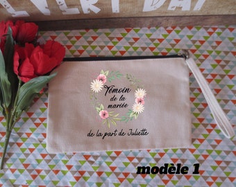 Personalized first name pouch, gifts for the bride's best man, wedding gifts, personalized pouch with a flower crown!