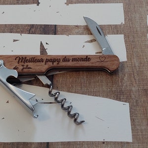 Personalized Corkscrew Opener with Wooden Handle, Custom Red Wine Bottle Opener, Groomsman Gift