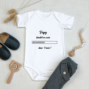 baby bodysuit announcing pregnancy, personalized baby bodysuit, personalized baby girl and boy bodysuit image 2