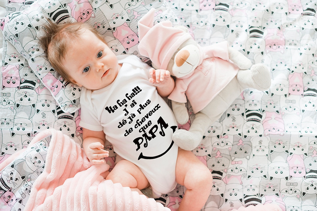 Body bebe personnalise body message a papa vetement bb rigolo papa cheveux cadeau de naissance body bb body coton body bebe humour Etsy France