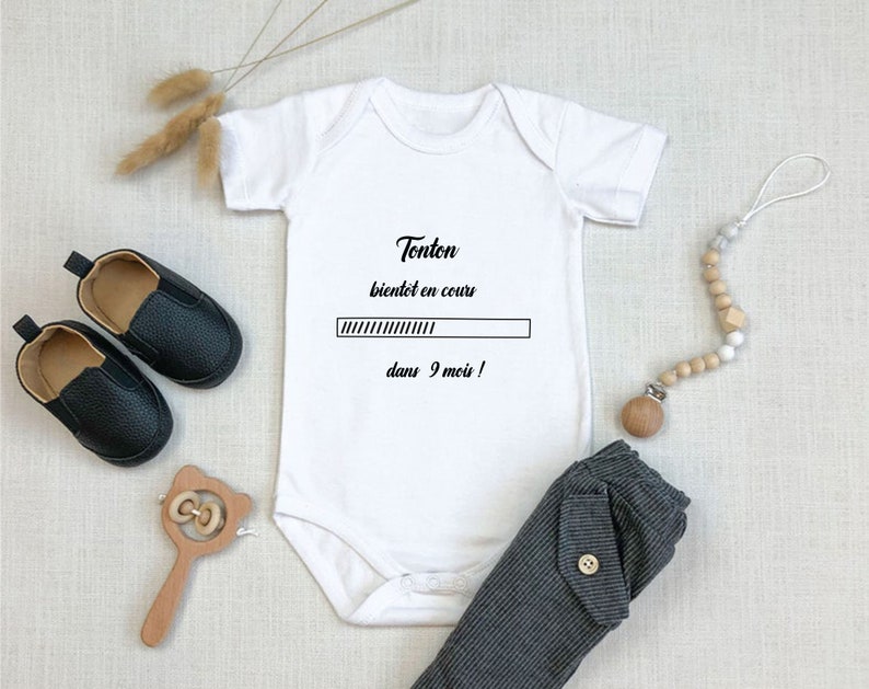 baby bodysuit announcing pregnancy, personalized baby bodysuit, personalized baby girl and boy bodysuit image 7