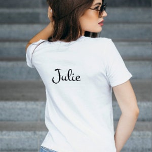 T-shirt EVJF sur le thème coeur ,evjf prénomdate, team bride, Team de la mariée, Enterrement de vie de jeune fille, mariage image 8