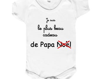 personalized baby bodysuit, humorous baby bodysuit, Christmas gift, gift from dad, baby and dad, dad on top, cotton baby bodysuit, humorous phrase