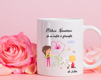 Nanny mug, personalized mug, end of school year gift, child's first name mug, Christmas party