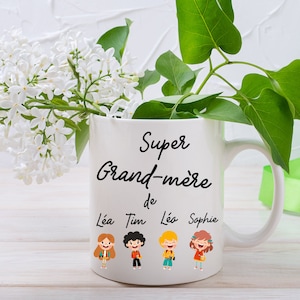 Grandma mug, personalized mug with children&#39;s names, Christmas gift, granny&#39;s day