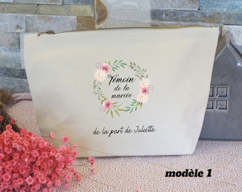 Personalized pouch for wedding witness or bridesmaid or girlfriend of the bride, wedding gifts, wedding accessory!