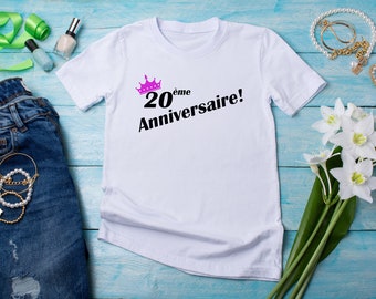 T-shirt BIRTHDAY, t-shirt for girlfriends or family, birthday t-shirt in gold and petrol blue, surprise gift t-shirt