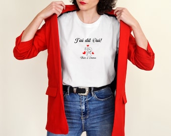 Huwelijksaanzoek of huwelijksaankondiging T-shirt voor dames en heren, Lovers T-shirt, Couple Lovers T-shirt, Bruiloft