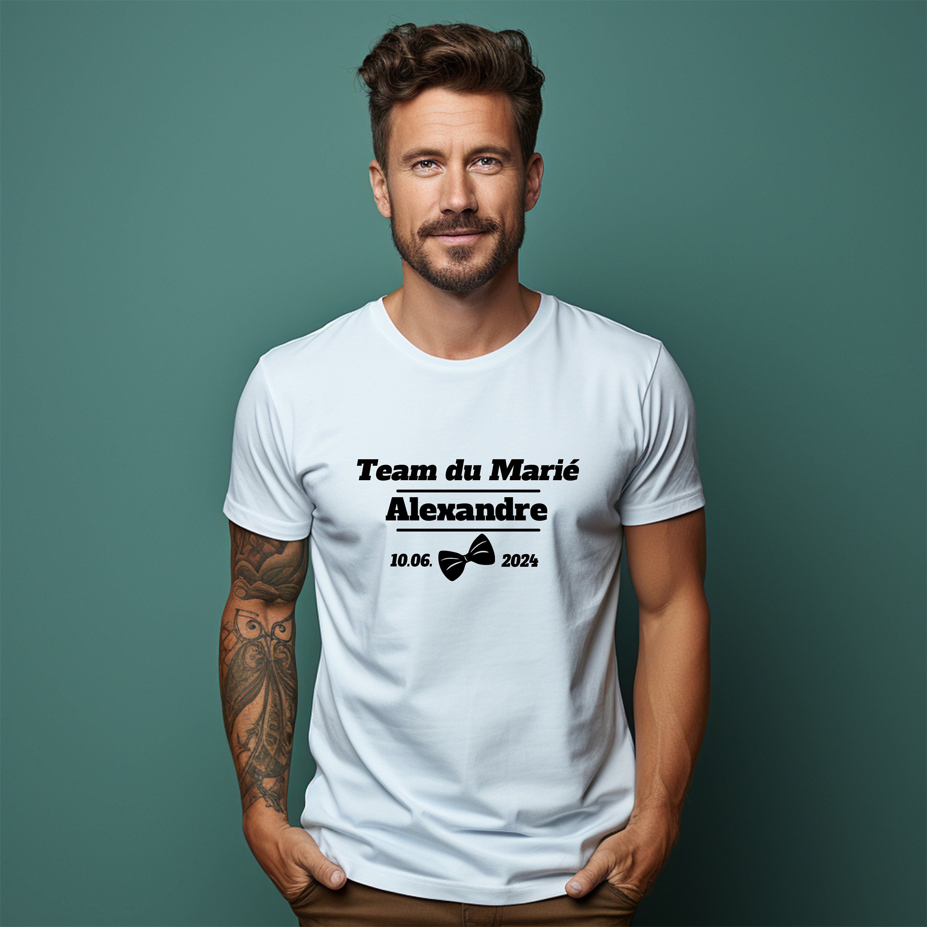 Discover EVG + Date + Prénom Enterrement De Vie De Garçon T-Shirt Personnalisé