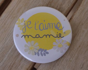 Pocket mirror I love you Grandma 75mm #3