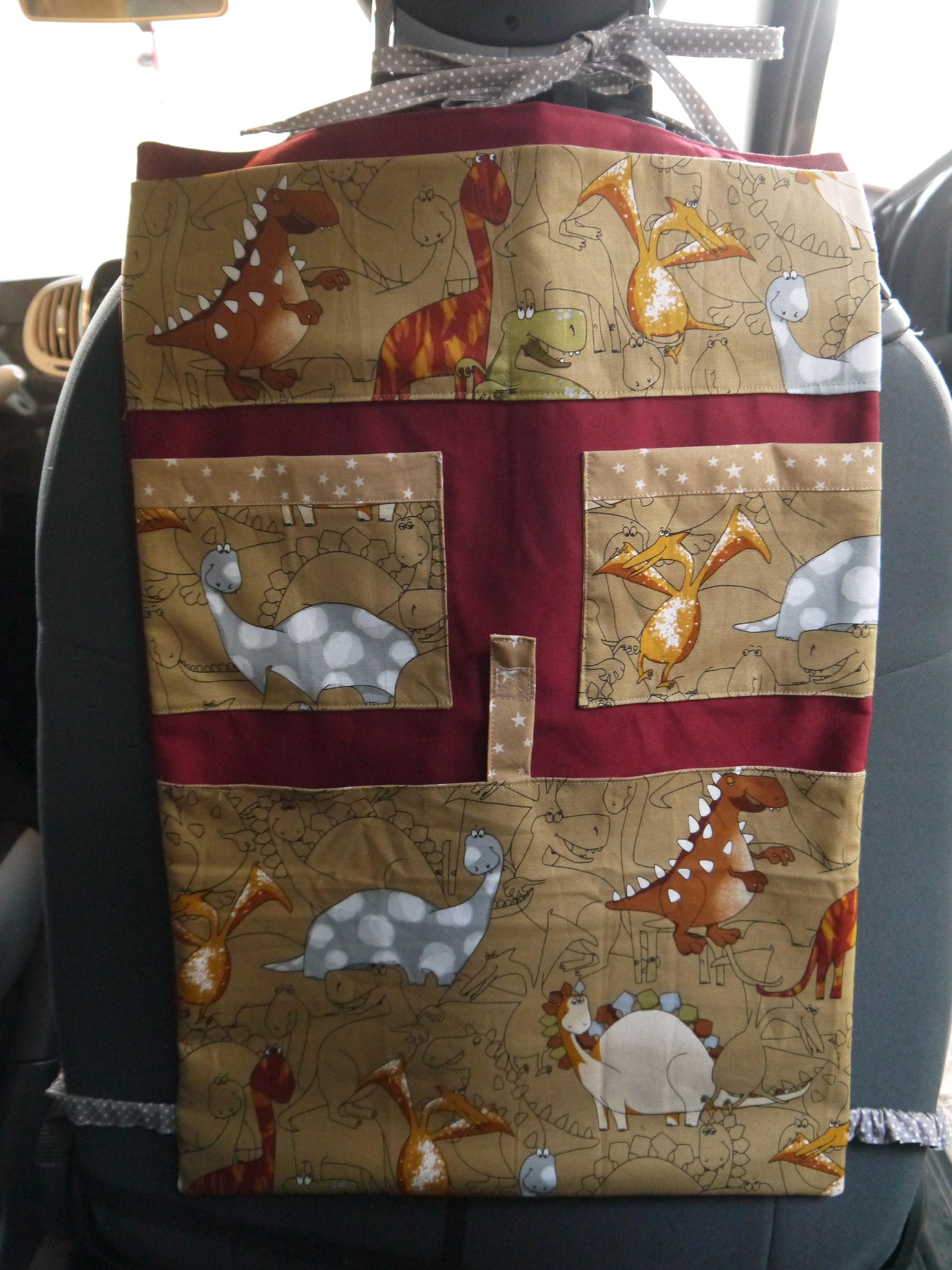 Organiseur de Voiture, Dinosaures, Multi Poches, Rangement Jouets Cadeau Naissance, Anniversaire Gar