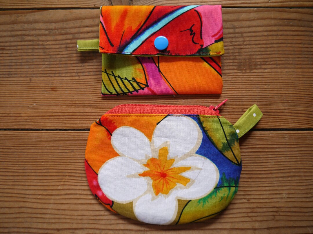 Card Holder and Wallet Made of Cotton Zip and Snap Etsy