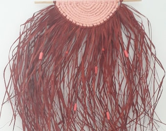 Interior decoration macramé and raffia