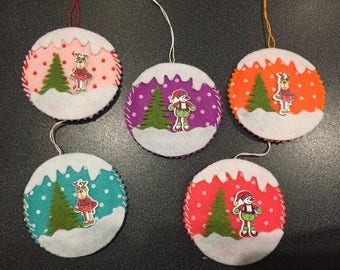 Lot De 3 Pingouin En Feutrine Décoration De Noel à Suspendre