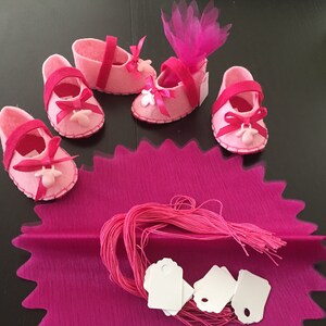 lot de 10 ballerine en feutrine fait main , sachet dragée ,baptême ,boite à dragée image 4