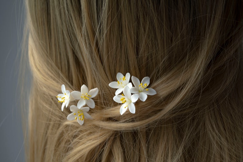 Orange blossom flowers bobby pin