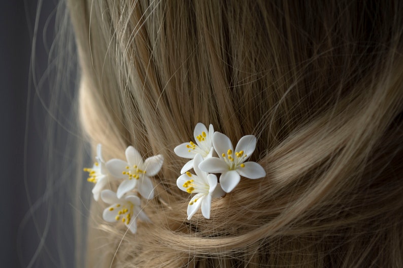 Orange blossom flowers bobby pin